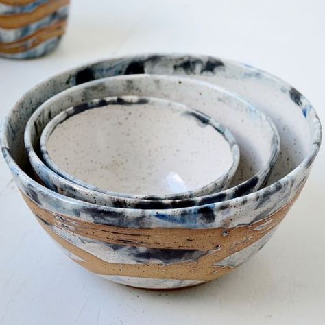 Ceramic Serving Bowls | West Elm Ceramic Recipes, Art Clay Ideas, Modern Serveware, Ceramic Serving Bowls, Serving Bowls Ceramic, Ideas For Pottery, Large Bowls, Ceramics Pottery Bowls, Pottery Design