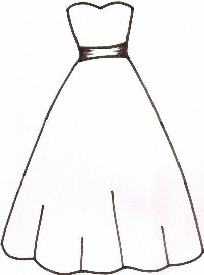 Simple Dress Illustration, Dress Design Drawing Easy, Cartoon Dress Drawing, Fashion Dresses Drawing Easy, Sketsa Dress Simple, Frock Drawing, Dress Drawing Easy, Dress Template, Dress Outline