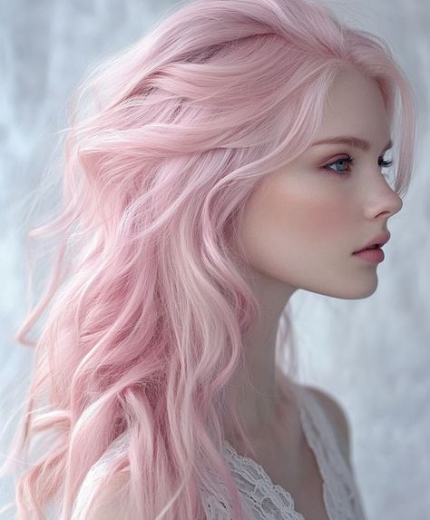 Cherry Blossom Pink Hair, Female Hair Color, Highlights Subtle, Pink Hair Ideas, Color Trends 2024, Rose Gold Blonde, Pink Goddess, Pink Hair Color Ideas, Pink Dip Dye