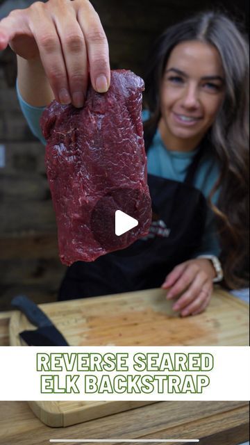 Jennifer Homa on Instagram: "Reverse Seared Herb Butter Elk Backstrap

Ingredients
1.5 pound Backstrap
Salt and Black Pepper
1 tablespoon Olive Oil

Herb Butter:
1 stick Butter, softened
2 tablespoons Chopped Herbs (Thyme, Parsley, Rosemary)
^ You can also add 2 teaspoons of minced garlic to make a garlic herb butter 

You’ll also need @BearMountainBBQ ‘s Chophouse Pellets that you can pick up at your local Walmart (or at Walmart.com)

Recipe Directions
1. Trim any silver skin off of your elk/deer backstrap. Then pat the venison dry using paper towels. Season with salt and pepper all over to taste. Rub the seasonings into the venison with olive oil.
2. Prepare your grill by adding Chophouse Blend Bear Mountain pellets to your hopper. These will add a bold smoky flavor. 
3. Preheat the pell Venison Recipes Backstrap, Elk Backstrap Recipes, Elk Backstrap, Deer Backstrap Recipes, Venison Backstrap Recipes, Backstrap Recipes, Garlic Herb Butter, Stick Butter, Venison Recipes