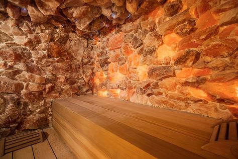 Gallery of Sauna - Salt Caves - 2 Modern Luxury Aesthetic, Salt Sauna, Himalayan Salt Cave, Salt Cave Spa, Himalayan Salt Room, Mid Century Palm Springs, Salt Wall, Home Spa Room, Salt Cave