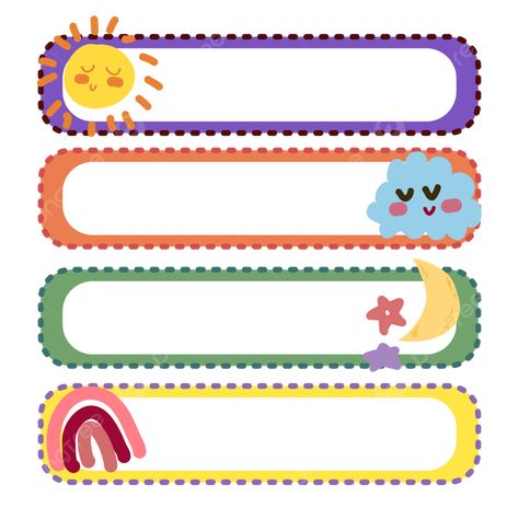 Kids Name Tags, School Stickers Labels, Classroom Name Tags, Cartoon Template, Name Tag For School, Nametags For Kids, Desk Name Tags, Name Tag Templates, Tag Png