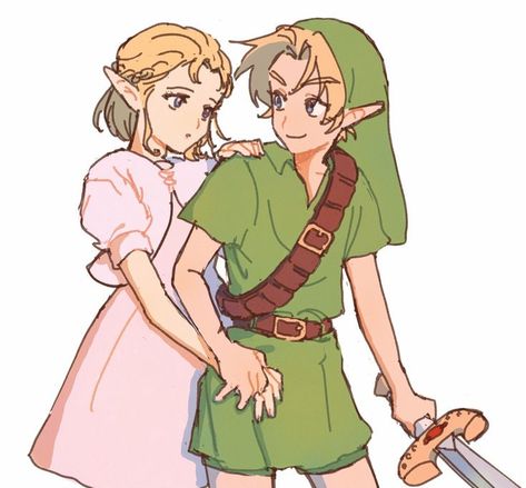 The Oot babies - in their teens Zelink Oot, Zelda Baby, Link Fan Art, Oot Link, Best Fantasy Series, Princesa Zelda, Little Misfortune, Professor Layton, Majoras Mask