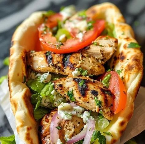 Greek Chicken Gyros with Homemade Tzatziki Sauce – Naomi's Recipes Greek Chicken Pita Pockets, Greek Chicken Gyros With Tzatziki Sauce, Chicken Gyros With Tzatziki Sauce, Gyros With Tzatziki Sauce, Chicken Pita Pockets, Chicken Gyros Recipe, Greek Chicken Pita, Greek Chicken Gyros, Gyros Recipe