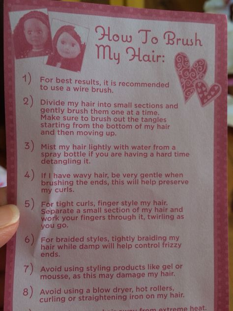 Instructions on caring for our generation doll hair Our Generation Doll Hairstyles, American Girl Hairstyles, Og Dolls, American Girl Doll Hairstyles, American Girl Doll Diy, Journey Girls, Our Generation Dolls, Our Generation, American Girl Clothes