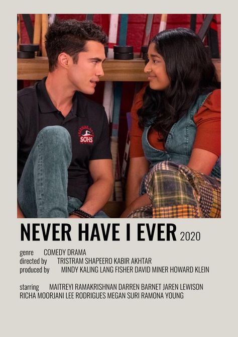 never have i ever tv show info card! elite show❤️‍🔥 Elite Show, I Am Beyonce Always, Mindy Kaling, Never Have I Ever, Me Tv, Room Posters, Movies Showing, Beyonce, Movies To Watch