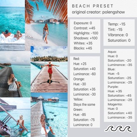 Free Lightroom preset! Originally created by Polengshow. #lightroom #preset #tutorial Preppy Lightroom Presets Free, Beach Photo Edit Lightroom, Bright Lightroom Presets Tutorial, Lightroom Blue Preset, Lightroom Preset Recipes, Bright Presets For Lightroom Free, Beach Presets Lightroom, Light Room Presets Free Tutorial, Natural Lightroom Presets Free