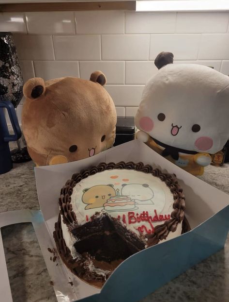 Dudu Bubu, Music Cakes, Happy Birthday To Me Quotes, Cake For Husband, Bubu Dudu, Milk & Mocha, Cute Bunny Cartoon, Cute Bear Drawings, Kawaii Panda