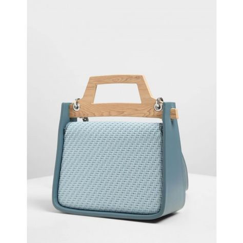 Clay Woven Wood-Effect Top Handle Bag | CHARLES & KEITH SG Woven Wood, Exclusive Shoes, Spring Fashion Outfits, Charles Keith, Exclusive Bag, Handle Bag, Bags Shoes, Online Bags, Kids Bags