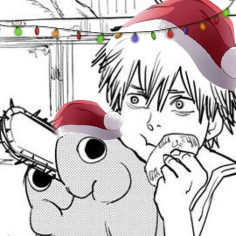 Denji Christmas Pfp, Csm Christmas Pfp, Csm Christmas Icon, Chainsaw Man Christmas Pfp, Denji Christmas, Csm Christmas, Chainsaw Man Christmas, Denji Manga Icon, Chainsaw Man Pfp