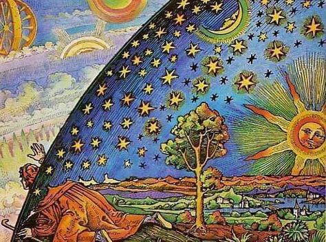 This famous Medieval drawing depicts the wonders of the Cosmos ~ as it was known then. Holographic Universe, Harvest Celebration, Alchemy Art, Autumnal Equinox, William Blake, Forever Grateful, Grateful Dead, Concert Posters, Ravenclaw