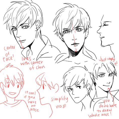 UMM PEOPLE ASKED ABOUT NOSES AND EARS SO YEAH!!  please look up real references too don’t just look at THESE CAUSE REAL REFS ARE THE BEST I HOpe this helps somewhat i wan’t sure waht to cover SOBS Masc Drawings, Anime 3/4 View, Head Profile, Manga Tutorial, 얼굴 드로잉, Profile View, 3d Drawings, Anatomy Drawing, Poses References