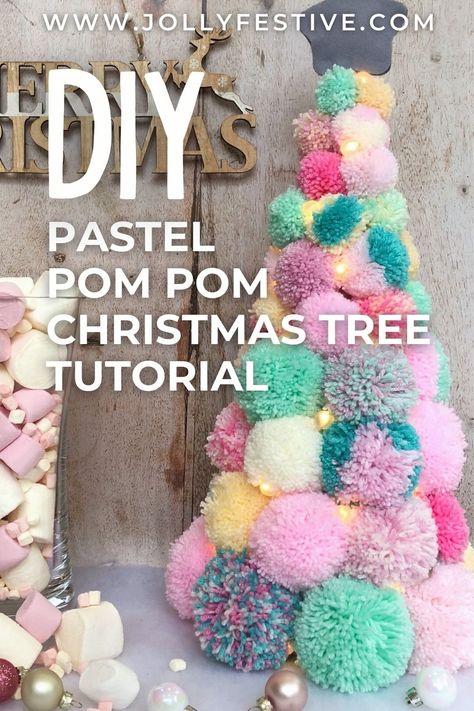 🎄🍭 Dive into the latest Christmas trend – the enchanting Candyland Christmas, with our Pom Pom Pastel Christmas Tree tutorial! 🌟✨ Create a whimsical tabletop masterpiece with easy Christmas crafts and pom pom crafts. Discover the magic of pastel Christmas decor as we show you how to craft your very own candy-coated holiday centerpiece. Get ready to sprinkle joy and pastel charm throughout your home this holiday season! 🎁🎀 Diy Pastel Candy Christmas Decorations, Pastel Candy Christmas Decor Diy, Pastel Gingerbread Christmas Decor Diy, Pastel Christmas Diy, Pastel Christmas Decor Ideas, Candyland Christmas Tree Diy, Diy Pastel Christmas Decorations, Pastel Christmas Decorations Diy, Diy Whimsical Christmas Decor