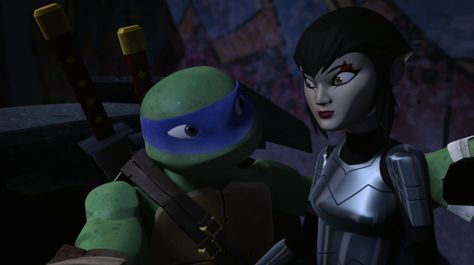 Leo and Karai. Grrrrr... Leo And Karai, Teenage Mutant Ninja Turtles 2012, Tmnt Girls, Kelly Hu, Tmnt Leo, Teenage Ninja, Teenage Ninja Turtles, Cartoon Tv Shows, Teenage Mutant Ninja Turtle