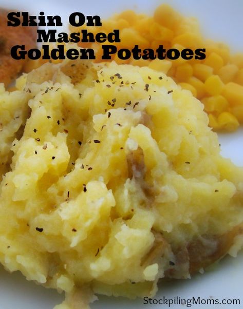 Mashed Golden Potatoes, Golden Mashed Potatoes, Golden Potato Recipes, Mashed Potatoes With Skin, Gold Potato Recipes, Yukon Gold Mashed Potatoes, Russet Potato Recipes, Golden Potatoes, Clean Dinner