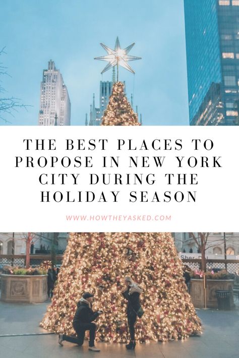 New York City Proposal Christmas, New York Christmas Engagement, New York Christmas Proposal, Nyc Christmas Proposal, Nyc Christmas Engagement Photos, Proposal Locations, Places To Propose, Best Places To Propose, Christmas Proposal