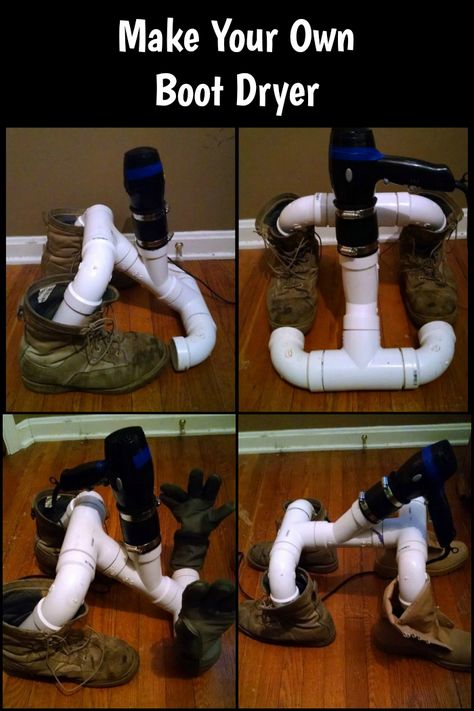 Got Some PVC Pipes From Previous Project? Put Them to Good Use by Turning Them into a Boot Dryer Painting Trim Tips, Diy Pvc Pipe Projects, Pvc Pipe Storage, Boot Room Storage, Dryer Shelf, Diy Projects Pvc Pipes, Snowboard Storage, Pipe Storage, Pvc Pipe Ideas