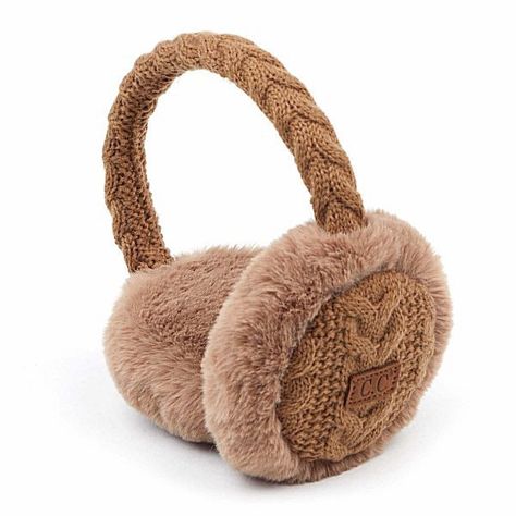 Cable Knit Earmuffs Faux Fur Lined ALL NEW this season! Add warmth to your winter wardrobe with stylish cable knit earmuffs!  These earmuffs are knitted in a chunky sweater-like cabled braid pattern with faux fur detail and lining, giving you that warmth and comfort needed for those cool fall and winter days.  The pull-on fit makes for easy on and off and the adjustable band adds security and better fit.  Details:  - Cable Knit Pattern - Adjustable Band - One Size Fits Most Great for outdoor festivities or that fun winter get-a-way! Available in six (6) warm winter hues: Beige, Black, Rose, Taupe, Gray and White. Please make selection at checkout.  Visit My Elements Shop for more Boho-inspired Jewelry & Accessories! Cc Hats, Snow Accessories, Braid Patterns, White Beanies, Pink Long Sleeve Tops, Ear Muffs, Yellow Knit, Boho Gifts, Knit Beanie Hat