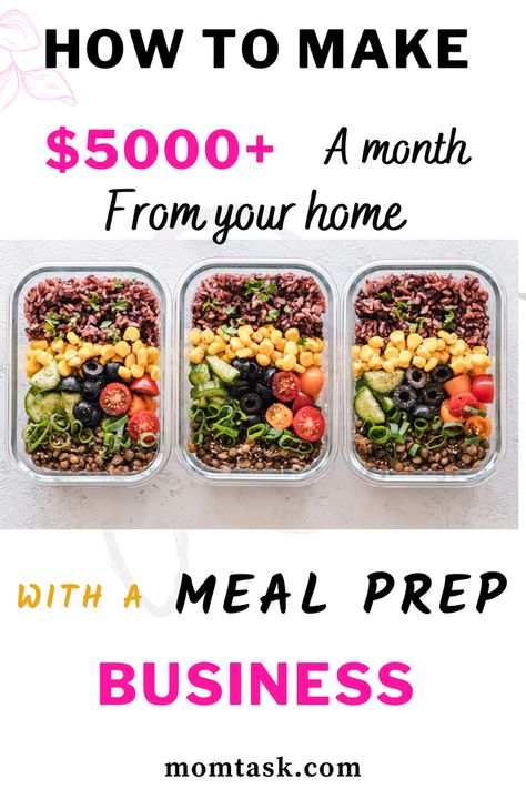 Starting a meal prep business from home can be a fulfilling and profitable . Meal prep businesses involve preparing and delivering pre-made meals to client's. You can make money from home by starting a meal prep business from home. Learn more about how you can make money from home with a meal prep business. #business #mealprep #makemoneyathome #moneymaking Starting A Freezer Meal Business, Meal Prep Restaurant Ideas, Selling Meals From Home, Meal Prep Pricing, Meal Planning Business, Meal Plan Business, Meal Prep Price List, Meal Prep Service Business, Food Business From Home Ideas