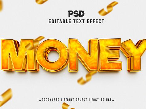 Money 3d Editable psd Text Effect Style by Md Jahidul99 Video Logo Design, 3d Text Design, Text Effects Photoshop, Logo Design Aesthetic, Aesthetic Logo Design, Free Photoshop Text, Art Logo Design, Psd Free Photoshop, Logo Design Agency