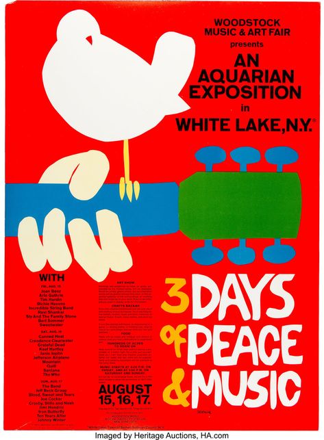 Woodstock (1969) poster - Fonts In Use Woodstock 1969 Poster, Woodstock Concert, Woodstock Poster, 1969 Woodstock, Woodstock Photos, Arte Jazz, Peace Music, Alvin Lee, Poster Rock