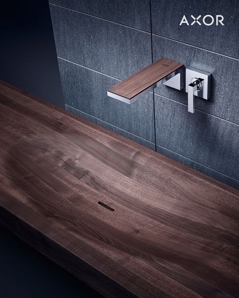 The walnut used for the plate of the #AXOR MyEdition collection comes from sustainably managed forests in North America and Canada, where it is cultivated and processed according to socially and ecologically responsible methods. Individualization by design, the AXOR MyEdition collection combines elegant aesthetics with personalization.#AXOR  #faucets #homedecor #bathroomdesign #interiordesign #luxurybathroom #bathdesign #bathroomideas  #interior #interiorinspiration #interiorideas #architonic Walnut Uses, Luxurious Bathrooms, America And Canada, Bath Design, Luxury Bathroom, Interior Inspiration, Bathroom Design, Faucet, North America