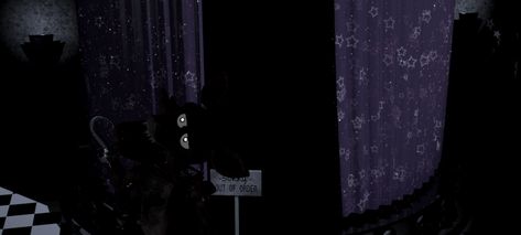 foxy emerging from the curtain before heading to the office Fnaf Foxy, The Curtain, Five Night, Five Nights At Freddy's, The Office, Curtains, Fan Art