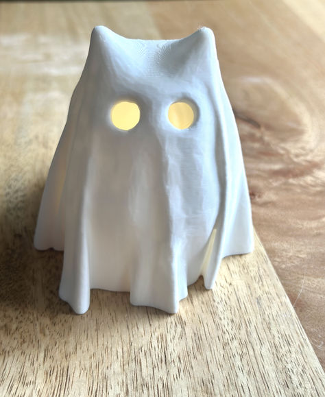 Cute Cat ghost 3D Printed Halloween Decor 3d Printing Ideas Halloween, 3d Printed Halloween, Ghost Kitty, Clay Ghost, Ghost Diy, Cat Ghost, Halloween Clay, Clay Things, Halloween 3d