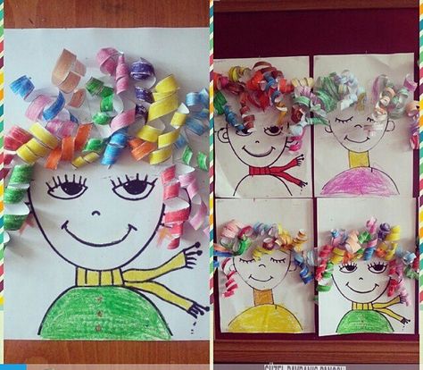 Caras Crazy Hair Craft Preschool, Crazy Hair Craft, December Crafts, Homeschool Crafts, Preschool Bible, Kindergarten Art, Ramadan Decorations, Childrens Crafts, Preschool Art