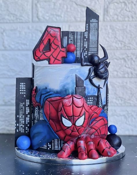 Spider Man Cake, Superhero Birthday Cake, Man Cake, Spiderman Party, Spiderman Cake, Baby Birthday Cakes, Spiderman Birthday, Superhero Birthday, Baby Birthday