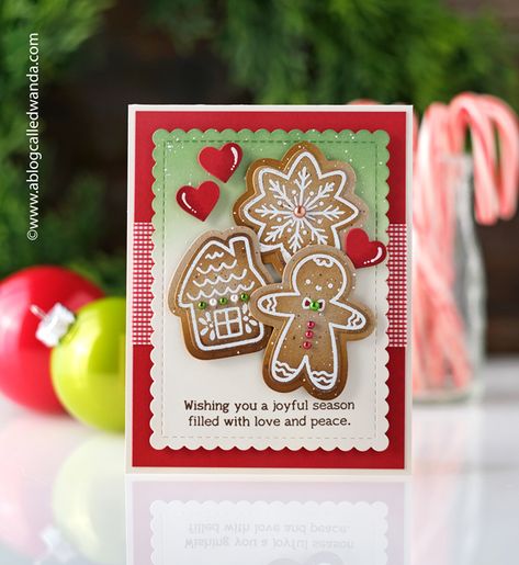 taylored expressions, taylored expressions stamps and dies, taylored expressions baking spirits bright, taylored expressions joyful season, christmas, winter, holiday, ink blending, gingerbread cookies, tags, holiday tags, honey bee pearls, christmas card, make your own, diy, holiday cards, wanda guess, a blog called wanda Gingerbread Man Cards Christmas, Gingerbread Cards Ideas, Gingerbread Cards Handmade, Diy Christmas Cards Handmade Simple, Card Ideas For Christmas, Gingerbread Themed Christmas, Sweet Gingerbread, Gingerbread Cards, Baking Spirits Bright