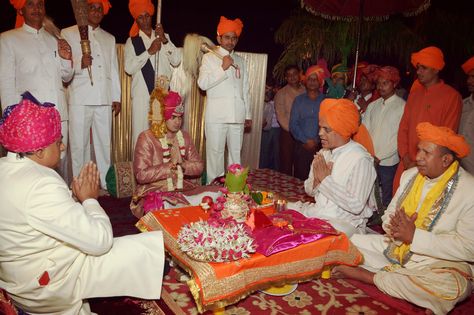 Yuvraj Vivasvat Pal of Karauli in the tilak ceremony of the royal wedding Trishika Kumari, Wedding Cermony, Royal Houses, Indian Classical Dance, Indian Wedding Photography Poses, Navratri Images, Lady In Waiting, Marriage Ceremony, Royal Weddings