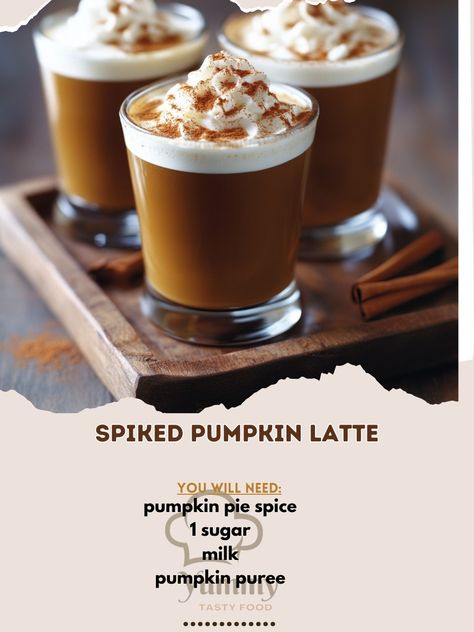 🎃☕️ Get cozy with a twist on a classic fall favorite - Spiked Pumpkin Latte! 🍁🍂 Spiked Pumpkin Latte Ingredients: - 1 cup pumpkin puree - 2 cups milk - 1/4 cup sugar - 1 tsp pumpkin pie spice - 1/2 cup strong brewed coffee - 1/4 cup spiced rum Instructions: 1. In a saucepan, whisk together pumpkin puree, milk, sugar, and pumpkin pie spice. Heat until steaming. 2. Add coffee and rum, stir until combined. 3. Pour into mugs and top with whipped cream and a sprinkle of cinnamon. 🧡☕️ Fall in love ... 1 Cup Pumpkin Puree, Cozy Fall Recipes, Festive Drinks, Pumpkin Latte, Brewed Coffee, Spiced Rum, Pumpkin Pie Spice, Hearty Soups, Savoury Dishes