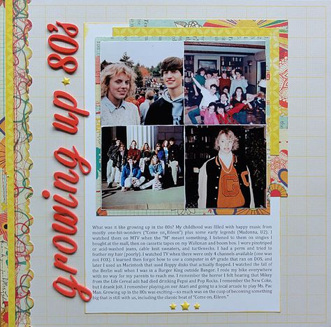 70s Photos, Technique Tuesday, Scrapbooking Stamps, 12x12 Scrapbook, Square Photos, Studio Calico, Small Photos, Scrapbook Inspiration, Page Layout