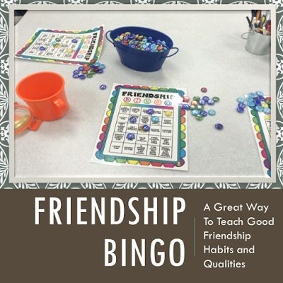 We have been talking about the qualities of a good friend in Lunch Bunch for the past two weeks and I wanted to be able to review what we learned that was fun before moving on to another topic.  As a Lunch Bunch Activities Middle School, Lunch Bunch Activities Elementary, Friendship Bingo, Anger Worksheets, Leadership Ideas, Friendship Crafts, Middle School Counselor, Friendship Lessons, Behavior Reflection