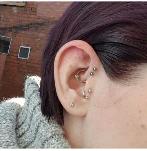 Daith, double forward helix and tragus piercing Daith Tragus Forward Helix Piercing, Double Helix And Forward Helix Piercing, Forward Helix And Tragus Piercing, Tragus And Forward Helix Piercing, Daith And Forward Helix Piercing, Helix And Daith Piercing, Forward Helix And Tragus, Helix And Tragus Piercing, Double Forward Helix Piercing