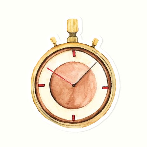 Hand drawn retro pocket watch sticker vector | free image by rawpixel.com / Aum Stop Watch, Free Vector Illustration, Best Stocks, Creative Icon, Design Skills, Free Illustrations, Drawing Tips, Time Management, Free Image