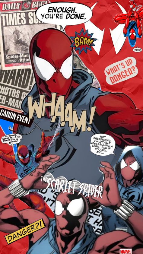 Spider Aesthetic Wallpaper, Scarlet Spider Ben Reilly, Spider Aesthetic, Deadpool Hd Wallpaper, Ben Reilly, Scarlet Spider, Amazing Spiderman, Bad Bunny, Comic Illustration