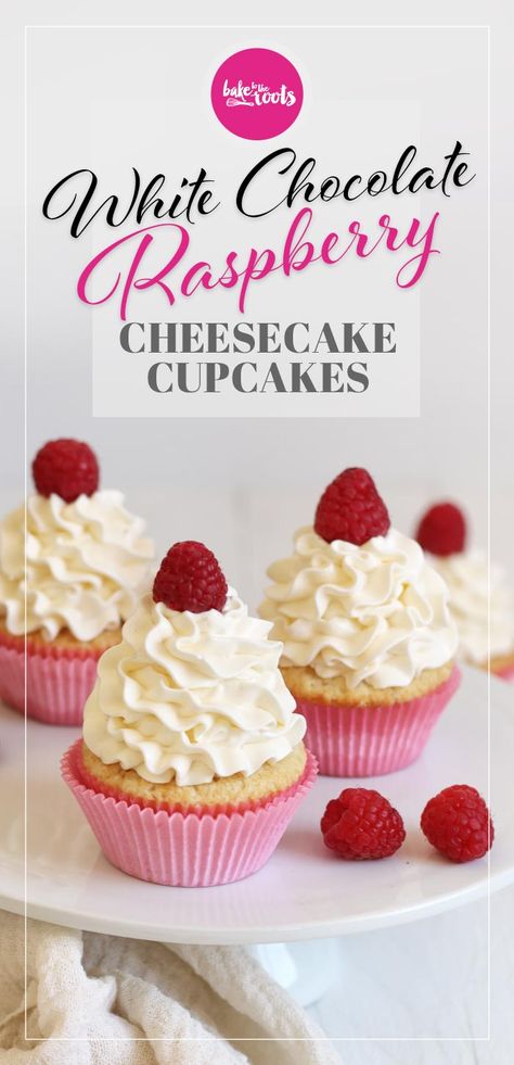 White Chocolate Raspberry Cheesecake Cupcakes | Bake to the roots Raspberry Cheesecake Cupcakes, Chocolate Cheesecake Cupcakes, Raspberry Cheesecake Bites, Chocolate Raspberry Cake Recipe, Ideas For Cupcakes, Cupcakes White, Raspberry Cheesecake Cookies, Homemade Oreo Cookies, Chocolate Raspberry Cupcakes