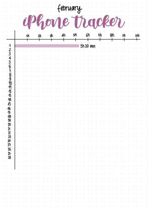 Iphone tracker bujo idea #iphonetracker #aesthetic #bulletjournal #bujoideas #bulletjournalideas #bujoinspiration #february #februarybulletjournal #inspiration Phone Tracker Bullet Journal, Screen Time Tracker Bullet Journal, Screen Time Tracker, Phone Tracker, February Hearts, Bullet Journal Work, February Bullet Journal, Bulletin Journal, Practicing Self Love