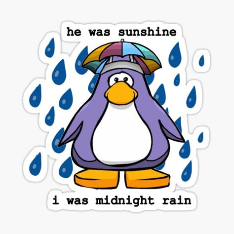 "Midnight Rain Taylor Swift Penguin" Sticker for Sale by bbboboo | Redbubble Midnight Rain Sticker, Club Penguin, Wallpaper Stickers, Sticker Maker, New Sticker, Laptop Stickers, Penguins, Swift, Sticker Design