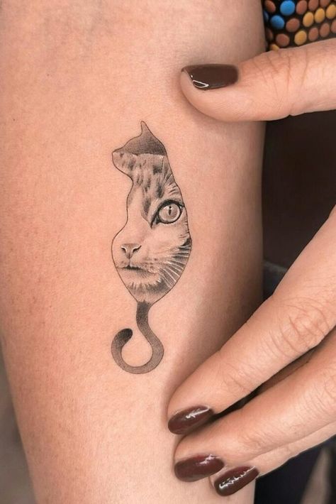 Tattoo Cat Ideas, Cat Memorial Tattoos, Pet Memorial Tattoo Cat, Cat Memorial Tattoo, Cat Eye Tattoos, Tattoo Ideas Cute, Cat Paw Tattoos, Cat And Dog Tattoo, Memorial Tattoo Ideas