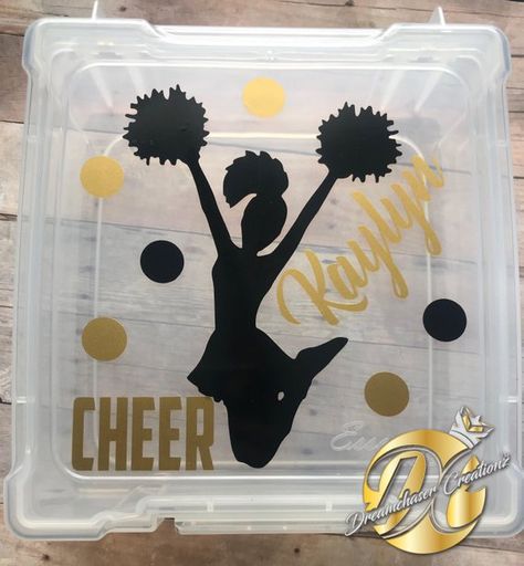 Cheer Bow Box, Cheer Bow Holder, Bow Box, Cheerleading Bow Box, Hair Bow Box Cheer Box Ideas, Cheer Swag, Cheerleader Clipart, Cheerleader Party, Cheer Bow Holder, Cheer Box, Cheerleading Jumps, Water Bottle Ideas, Cheer Season