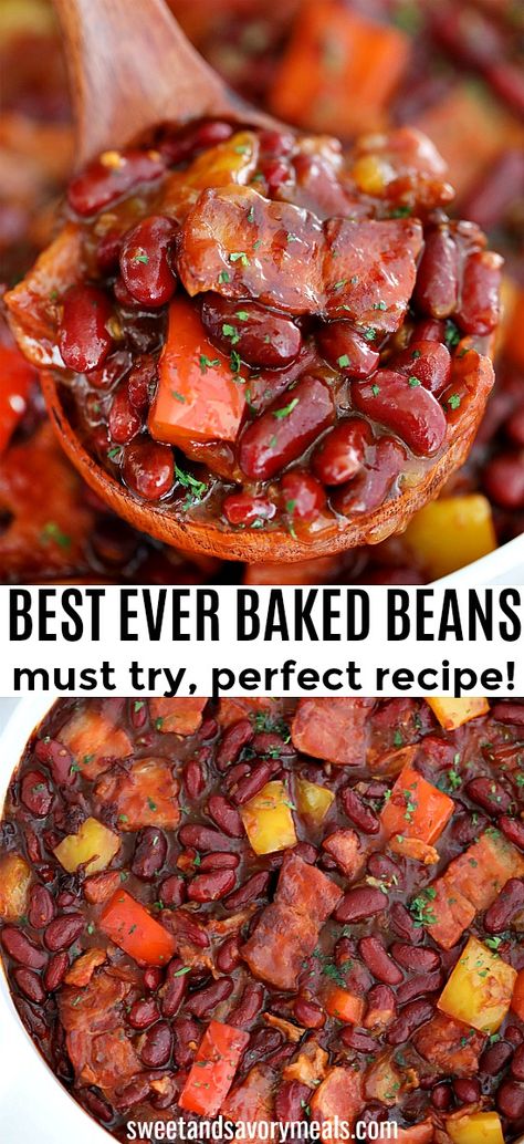 Baked Beans are the only recipe you are going to want to make. Made from scratch.  #bakedbeans #beans #bbq #easyrecipe #sidedish #sweetandsavorymeals Bbq Baked Beans Recipe, Picnic Salad, Magical Fruit, Colourful Food, Bbq Baked Beans, Baked Beans Recipe, Homemade Baked Beans, Sides Dishes, Baked Bean Recipes