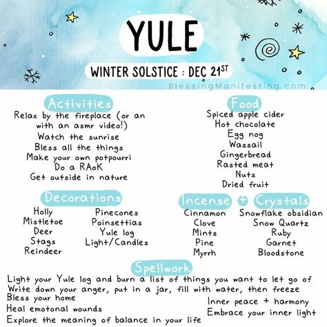 Yule Correspondences, Wicca Holidays, Blessing Manifesting, Yule Traditions, December Solstice, Yule Celebration, Winter Solstice Celebration, Wiccan Sabbats, Solstice Celebration