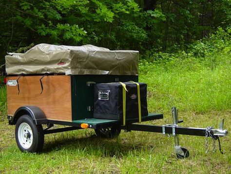 explorer box mobile diy tent camper easy set up 05   DIY Tent Campers You Can Build on a Tiny Trailer Diy Tent Trailer, Compact Camping, Camping Trailer Diy, Motorcycle Camping Gear, Trailer Tent, Expedition Trailer, Adventure Trailers, Diy Tent, Trailer Diy