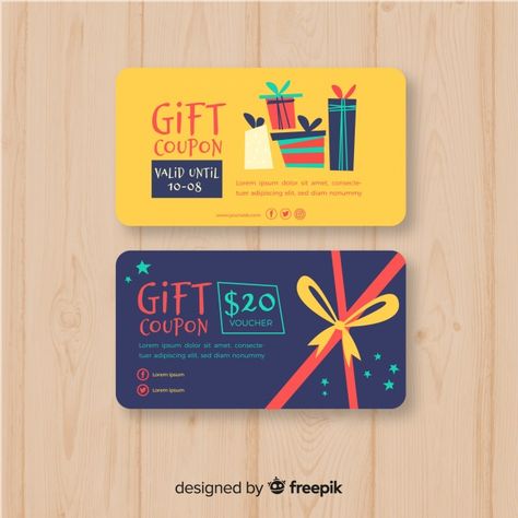 Creative coupon template | Premium Vector #Freepik #vector #banner #sale #gift #template Postcard Design Inspiration, Gift Voucher Design, Gifts Banner, Voucher Design, Gift Card Template, Gift Card Design, Pharmacy Design, Visiting Card Design, Coupon Template