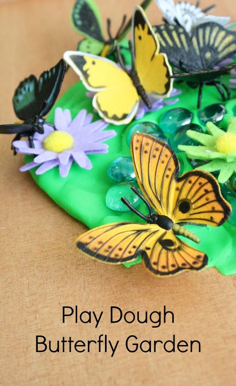 Garden Playdough, Theme Preschool Lesson Plans, Garden Preschool, Play Dough Invitation, Butterflies Theme, Butterfly Invitation, Insects Preschool, Butterflies Activities, Dough Ideas