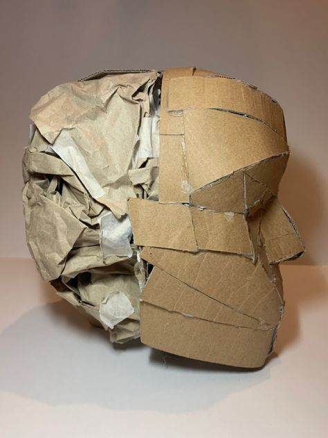 Cardboard Head Sculpture, Cardboard Faces, Cardboard Head, Cardboard Face, Cardboard Photo Frame, Cardboard Art Sculpture, Cardboard Mask, Cardboard Sculpture, Trash Art