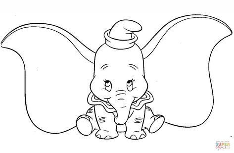 Dumbo Coloring Pages Cute Dumbo Coloring Page Free Printable Coloring Pages Dumbo Coloring Pages, Dumbo Drawing, Dumbo Tattoo, Dumbo Cartoon, Dumbo The Elephant, Disney Coloring Sheets, Elephant Coloring Page, Elephant Colour, Brother Bear